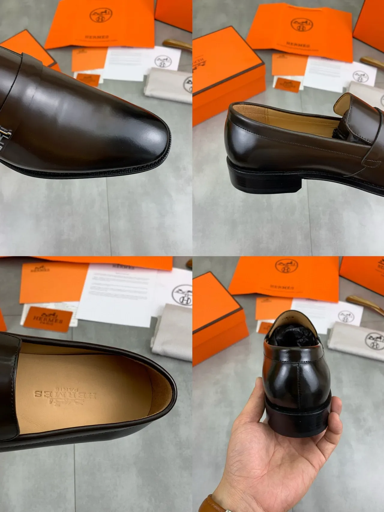 Hermès H-Loafer Cuir Marron Poli 2