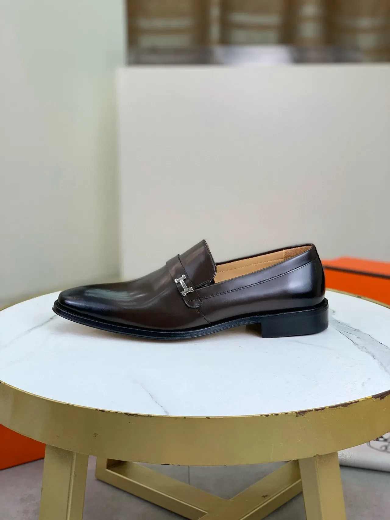 Hermès H-Loafer Cuir Marron Poli 6