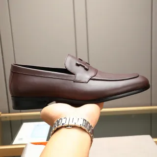 爱马仕 H 标志 棕色皮革一脚蹬乐福鞋