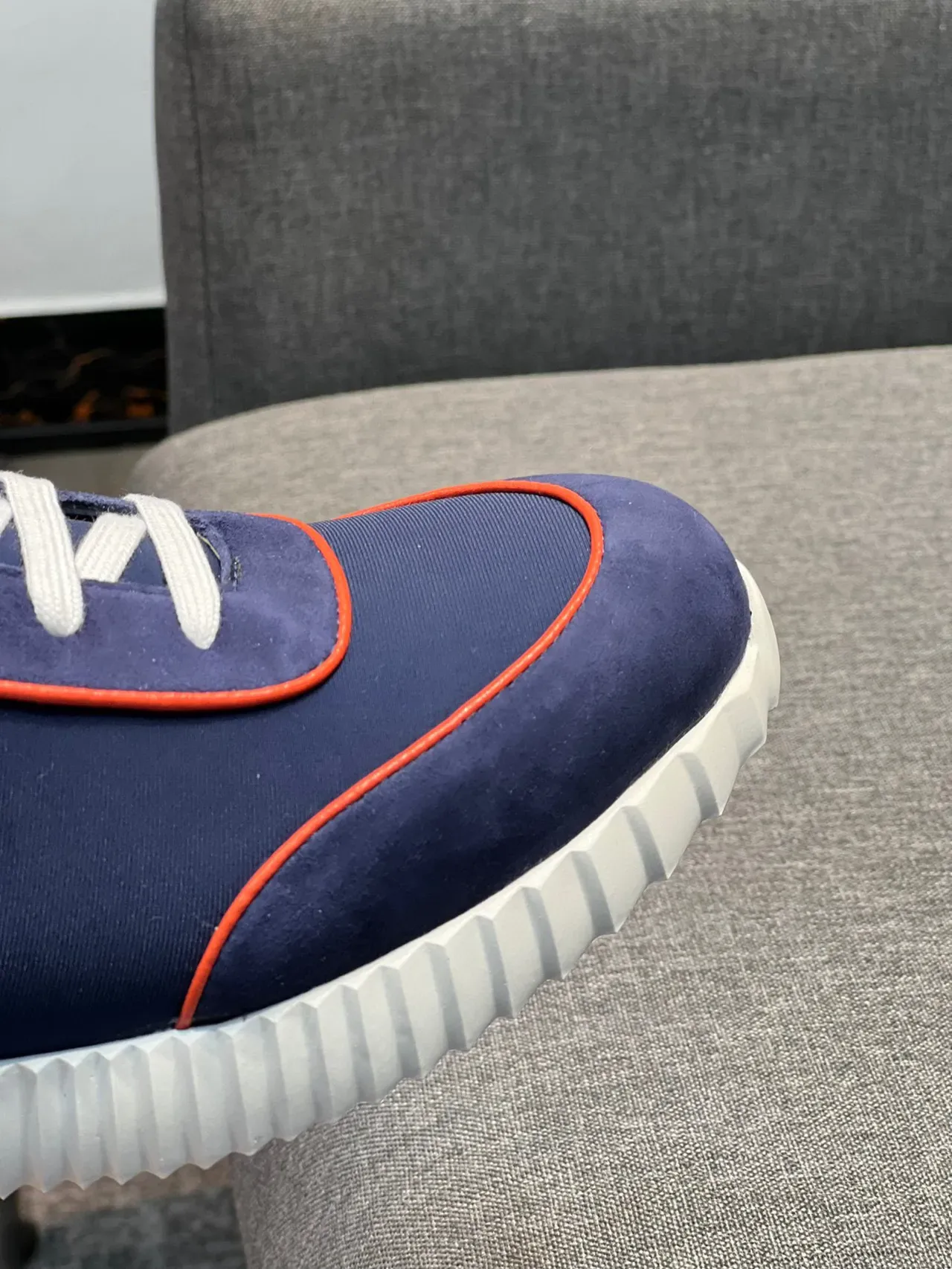 حذاء رياضي Lifestyle Hermès Hiker Navy and Orange High-Top 4