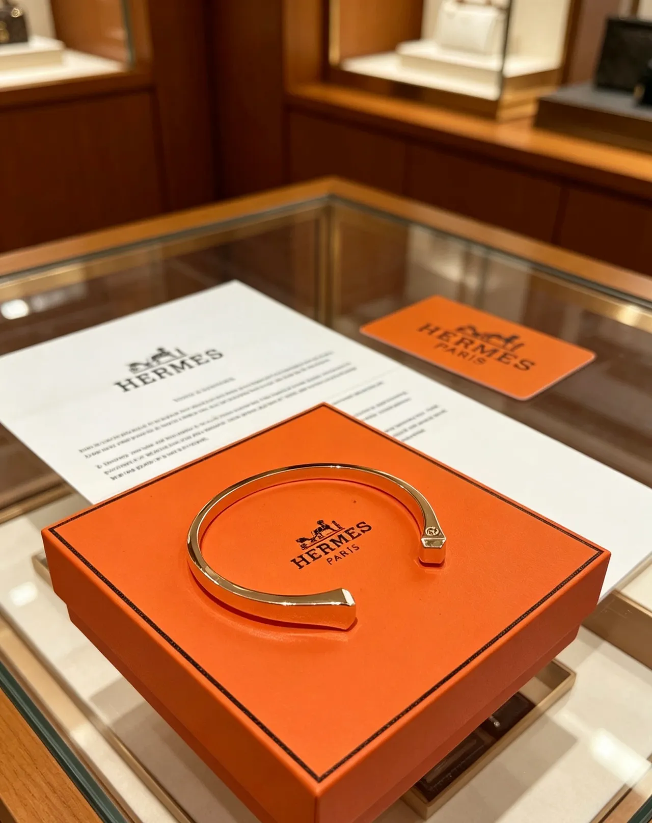 Hermès Juste un Clou Gold-Tone Faceted Open Bangle Bracelet 7