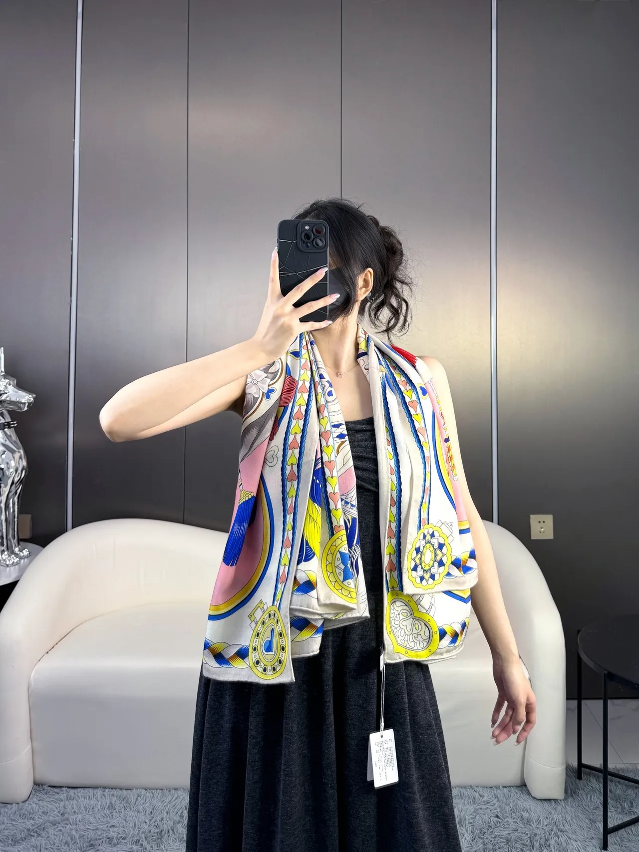 Hermès Printed Braided Rope Motif Silk Scarf 4