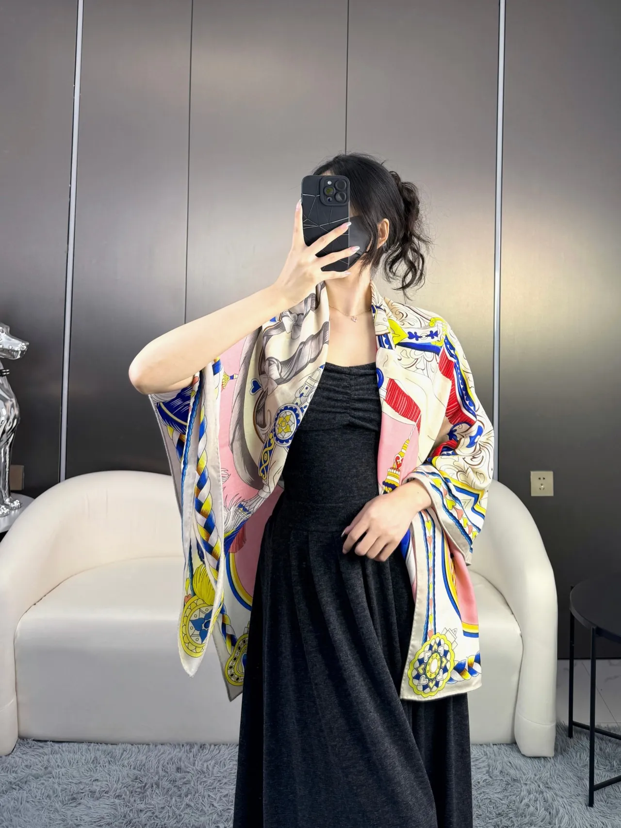 Hermès Printed Braided Rope Motif Silk Scarf 5