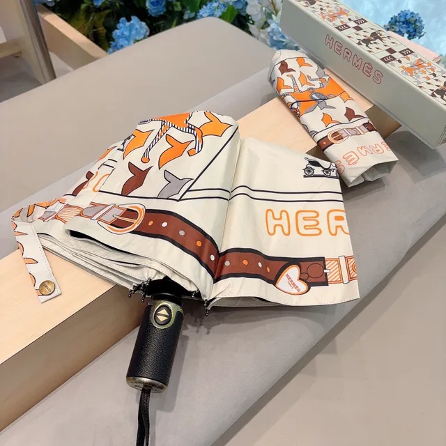 Hermès 白橙印花几何网格马术图案手袋 7