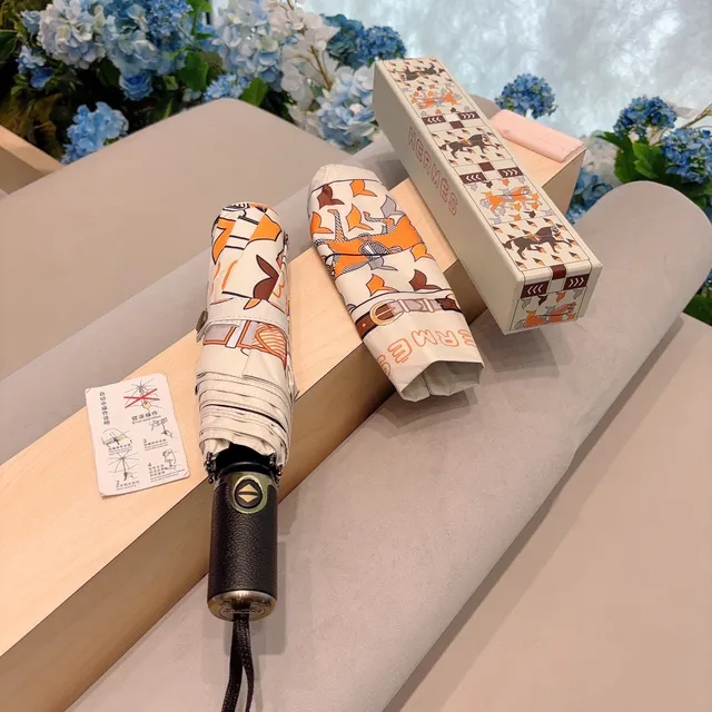 Hermès 白橙印花几何网格马术图案手袋 8