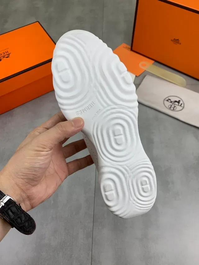 Hermès White Perforated Leather Lifestyle Sneaker 2
