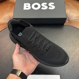 Hugo Boss 黑色针织一脚蹪灵感生活运动鞋