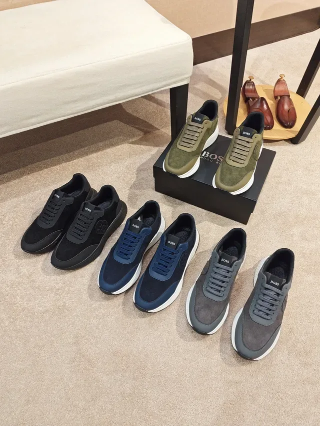 Hugo Boss Sneaker Lifestyle Preto Monocromo Camurça e Sintético 2
