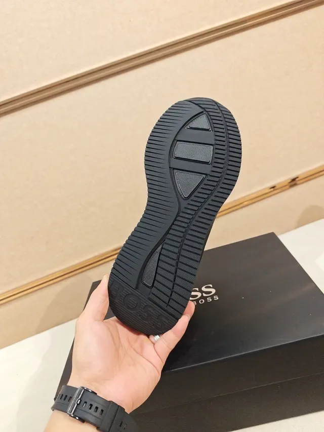 Hugo Boss Sneaker Lifestyle Preto Monocromo Camurça e Sintético 3