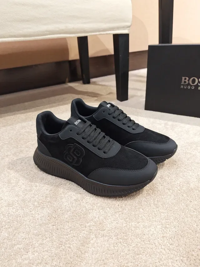 Hugo Boss Sneaker Lifestyle Preto Monocromo Camurça e Sintético 5