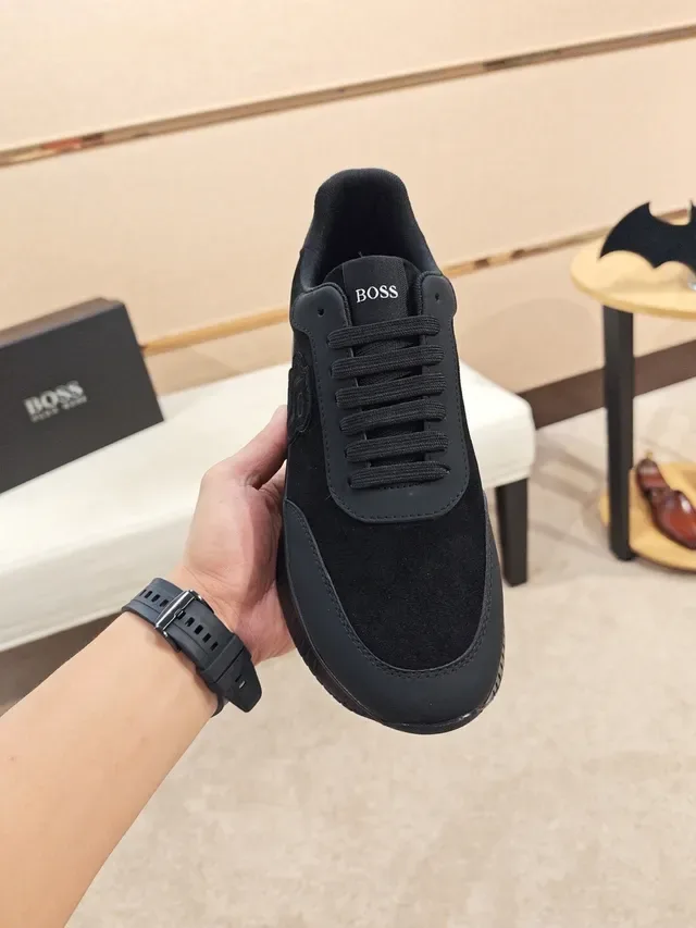 Hugo Boss Sneaker Lifestyle Preto Monocromo Camurça e Sintético 6
