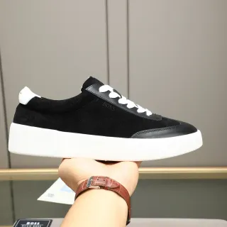Hugo Boss Black Suede and Leather Platform Sneaker