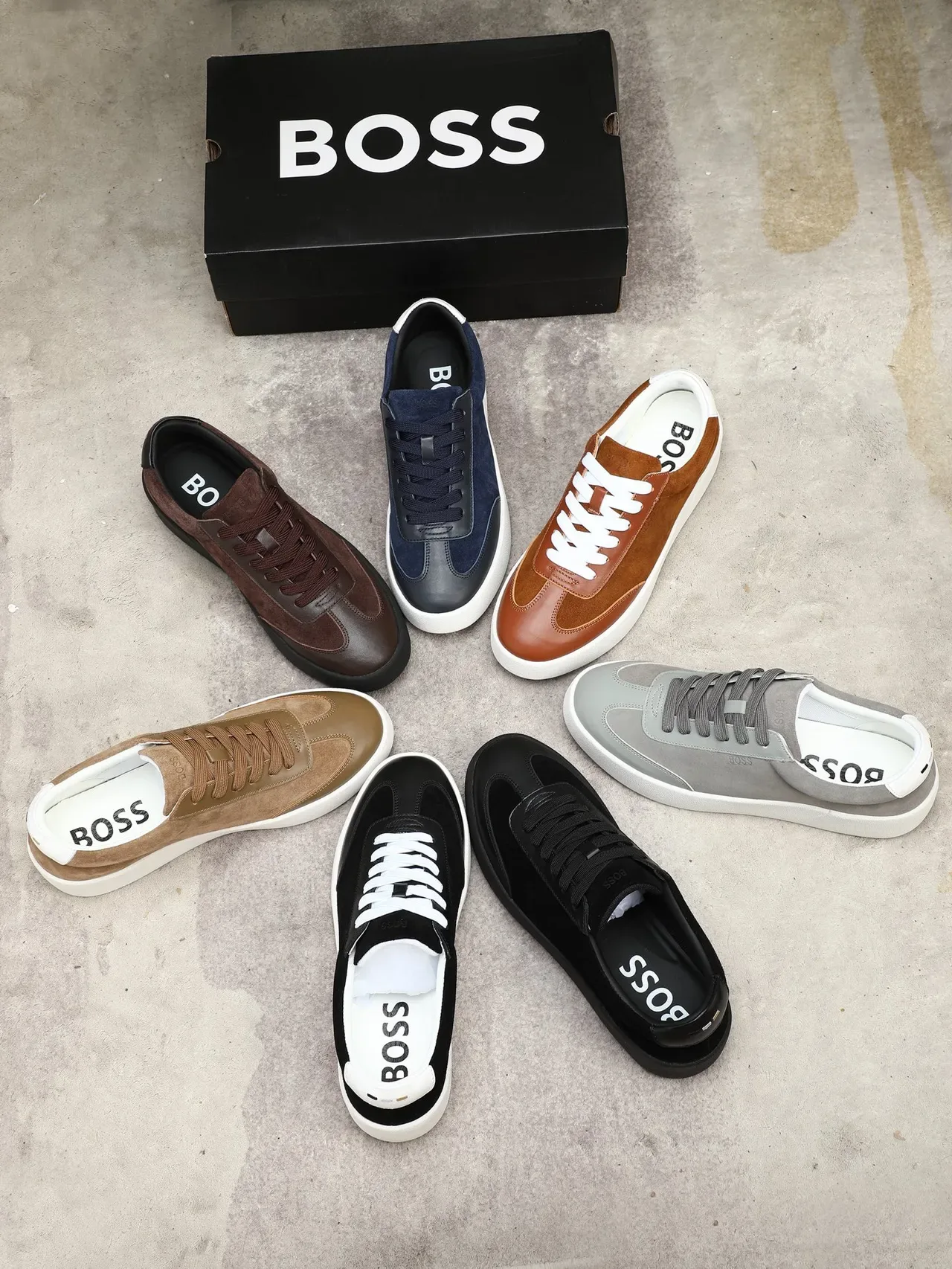 Hugo Boss কালো সুয়েড এবং চামড়া প্ল্যাটফর্ম স্নিকার 2
