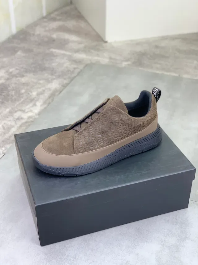Hugo Boss Zapatillas Lifestyle Slip-On de Ante con Monograma-Embossed 5