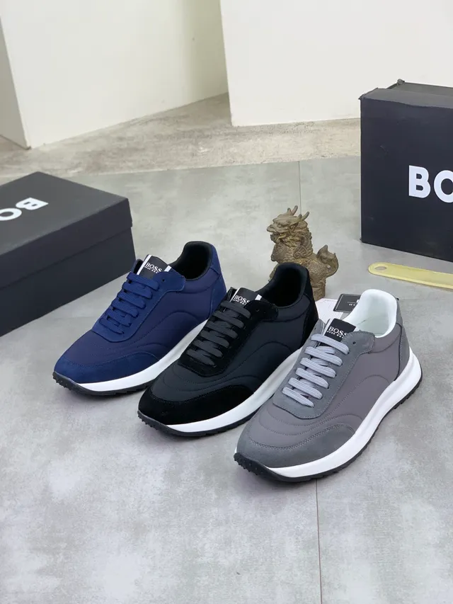 Hugo Boss Navy Suede and Synthetic Lifestyle Sneaker 2