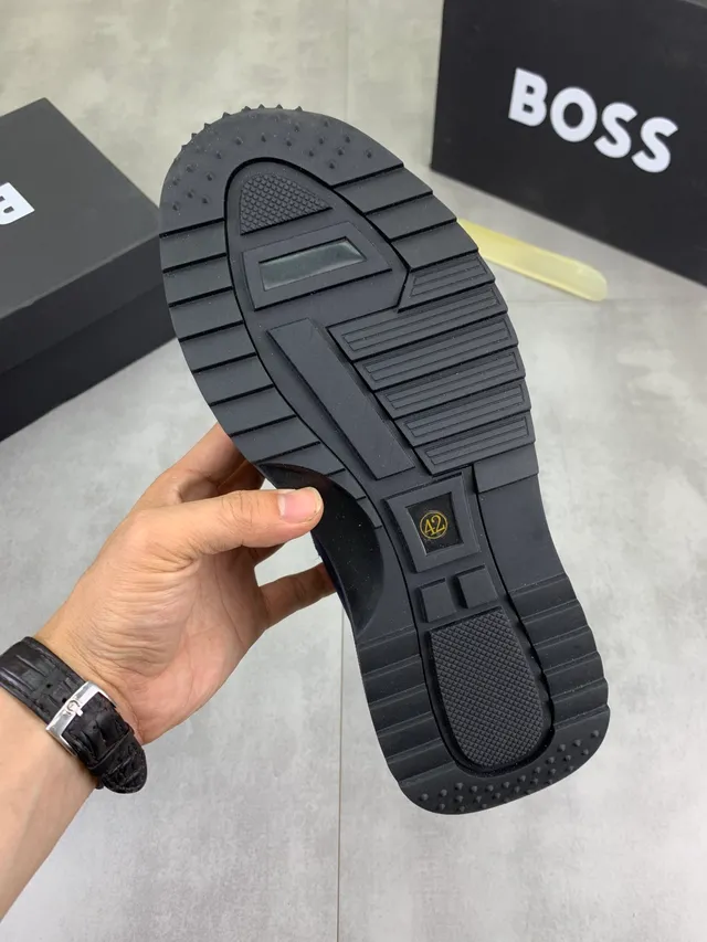 Hugo Boss Navy Suede and Synthetic Lifestyle Sneaker 3
