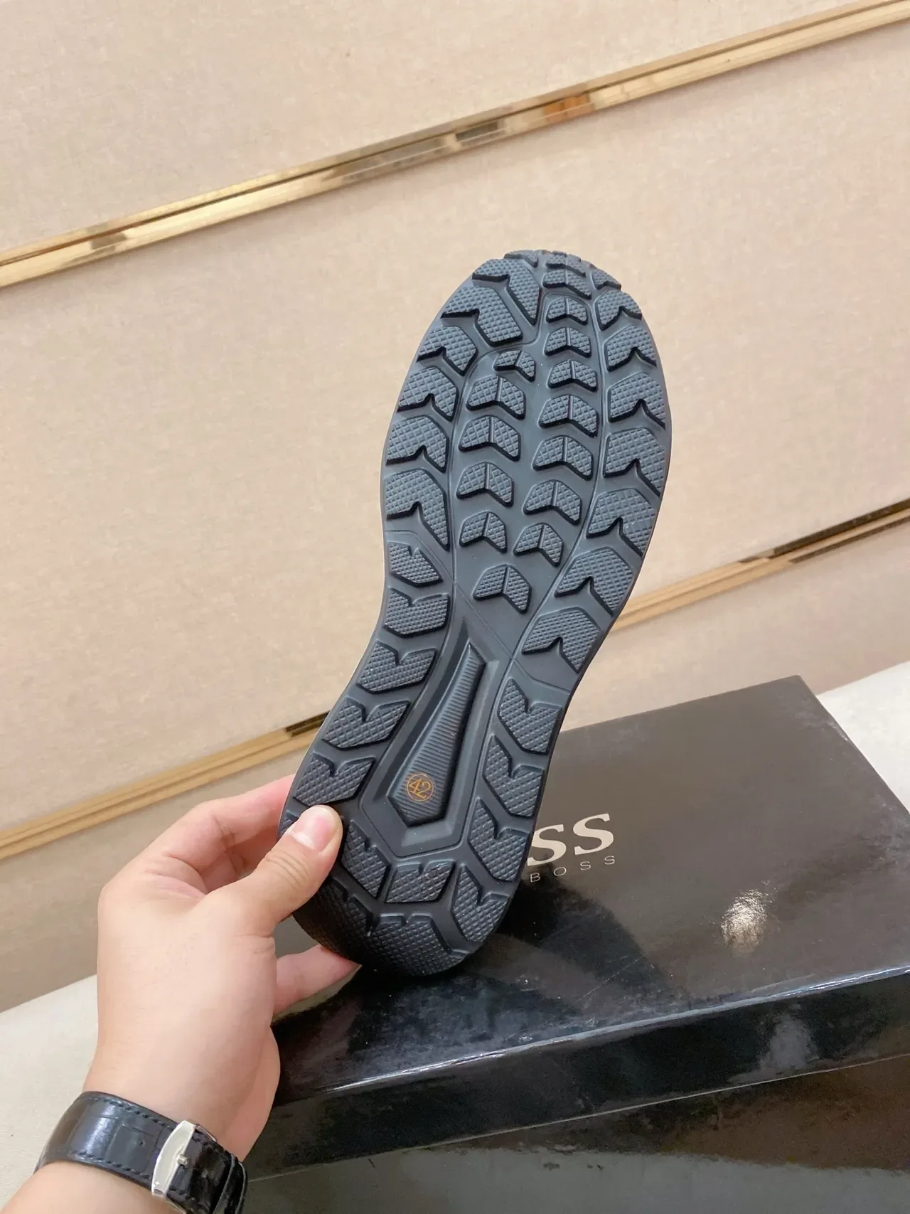 Hugo Boss 海军蓝白色中底生活方式一脚蹬休闲鞋 2