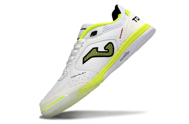 Joma Flex Piel White Neon Yellow Indoor Soccer Shoes 2