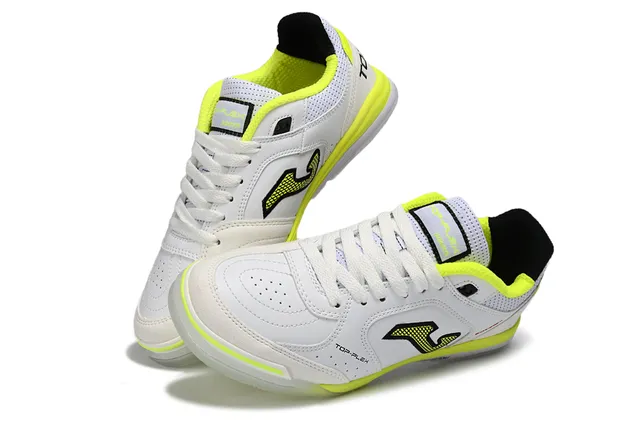 Joma Flex Piel White Neon Yellow Indoor Soccer Shoes 6