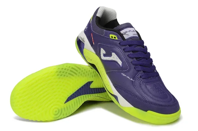 Joma 紫色黄色低帮合成皮革鞋面生活方式运动鞋 4
