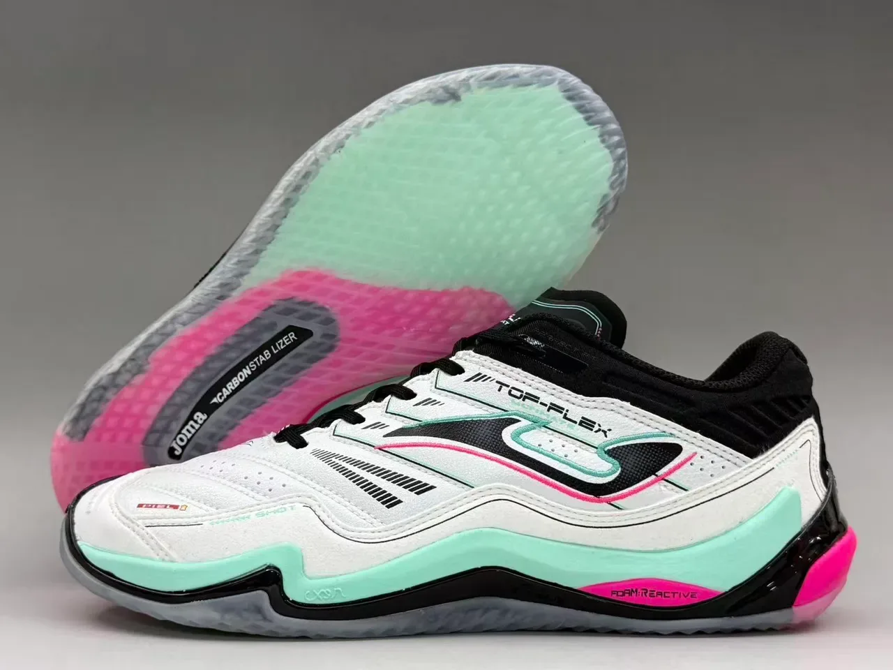 Joma TOP-FLEX White Black Mint Pink sneakers lifestyle 8