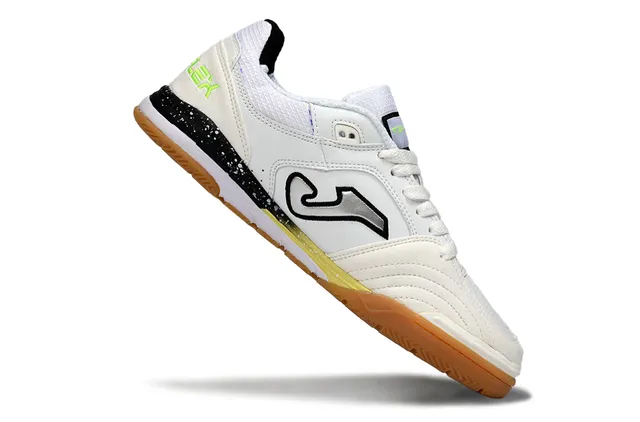 Joma Top-Plex Branco Preto Verde Neón Sapatos de Futebol Indoor 2