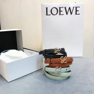Loewe Anagram Belt حزام أسود بني فاتح أخضر نعناع جلد
