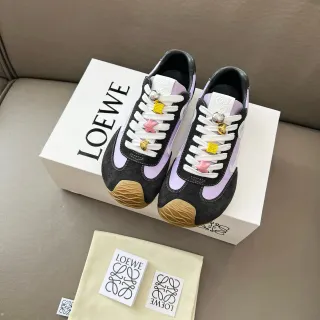 Loewe Flow Runner Black Purple Sculpted Gum Toe Contrasting Lavender Panels Lifestyle Sneakers