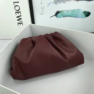Loewe Pouch Burgundy Soft Leather Envelope Clutch