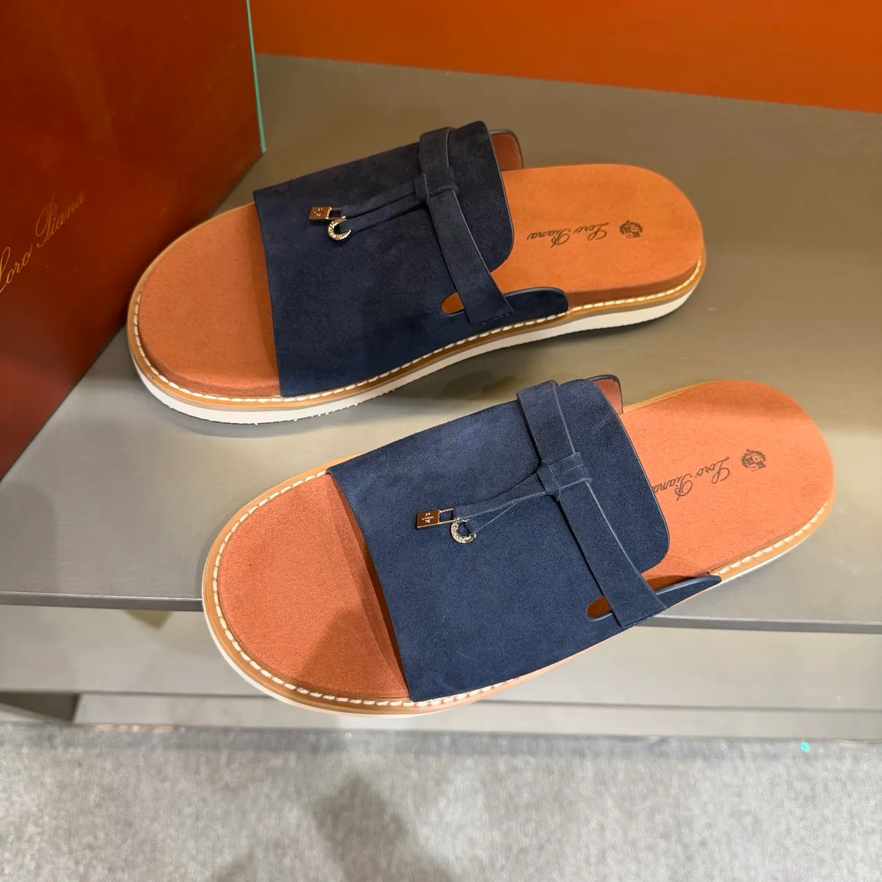 Loewe Slide Noir Beige Daim Supérieur Nœud Papillon Bretelle Chaussons 5