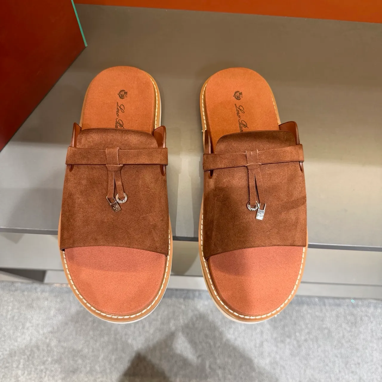Loewe Slide Noir Beige Daim Supérieur Nœud Papillon Bretelle Chaussons 10