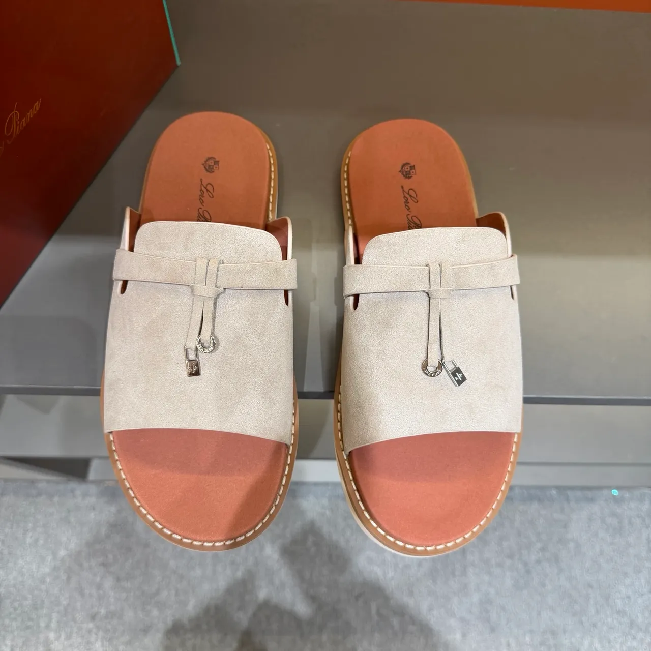 Loewe Slide Noir Beige Daim Supérieur Nœud Papillon Bretelle Chaussons 12