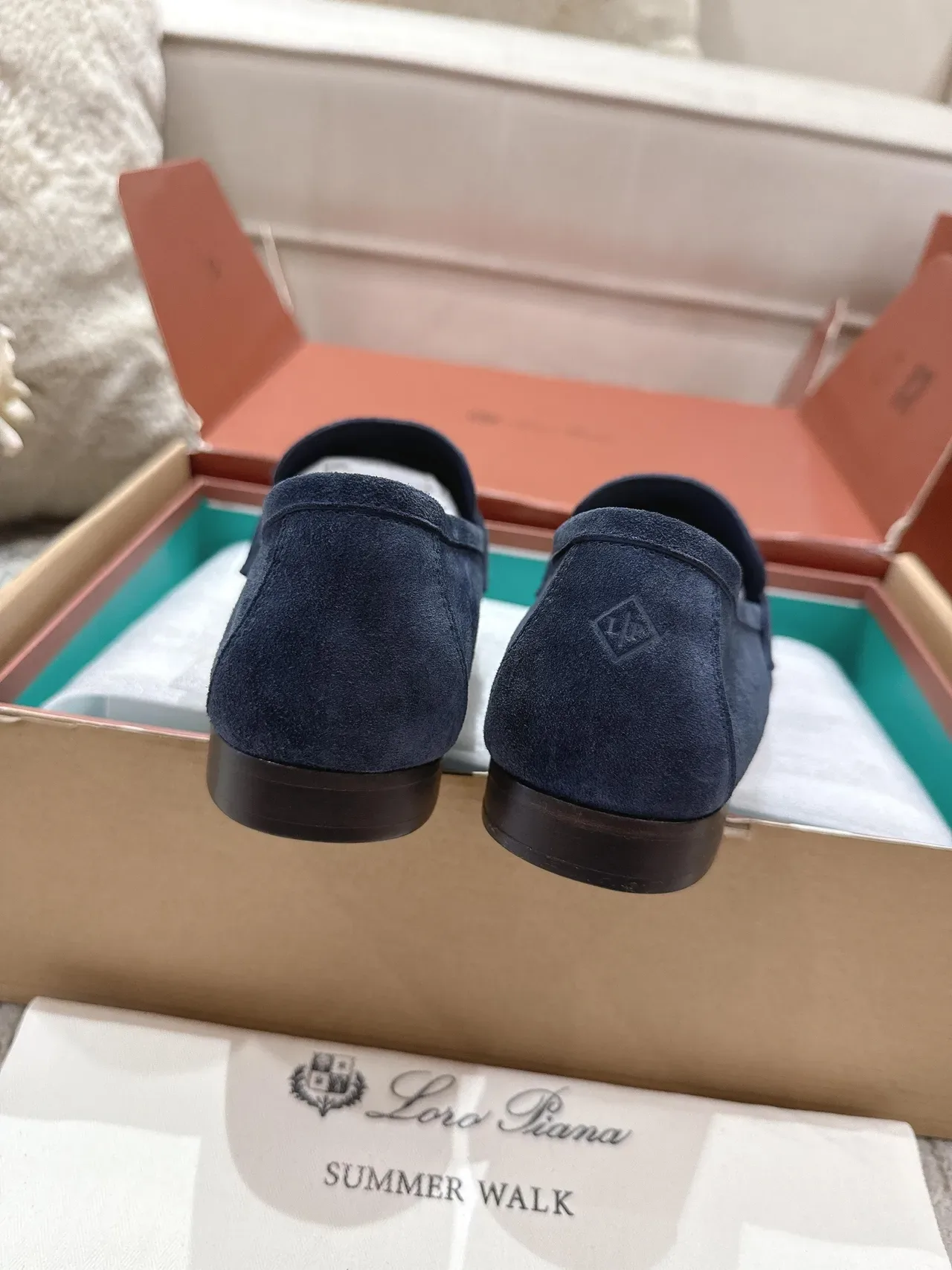 Loro Piana নেভি সিলভার সুয়েড মেটাল টাসেল হার্ডওয়্যার লোফার 3