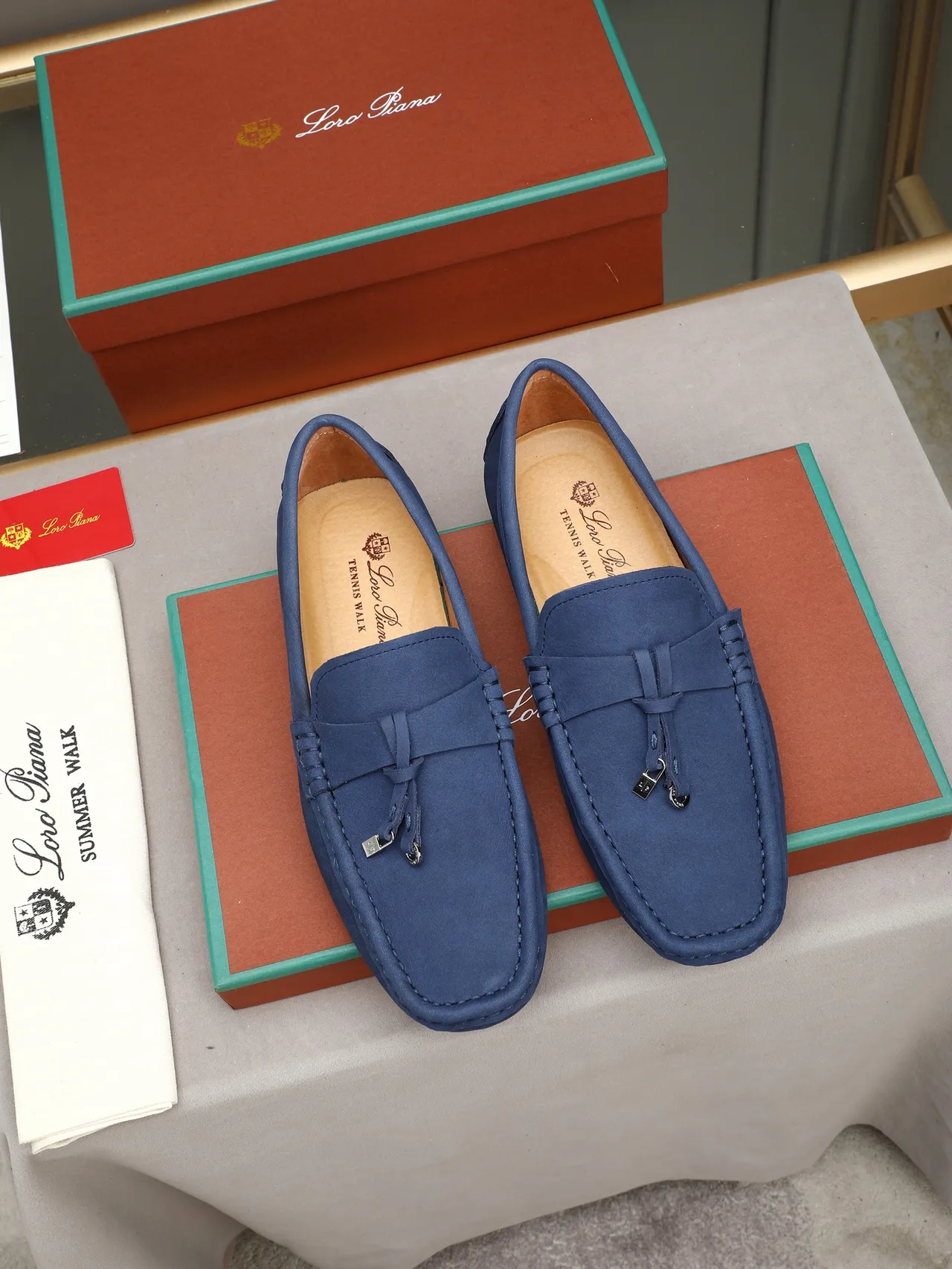 Loro Piana Summer Walk Navy Suede Loafer 2