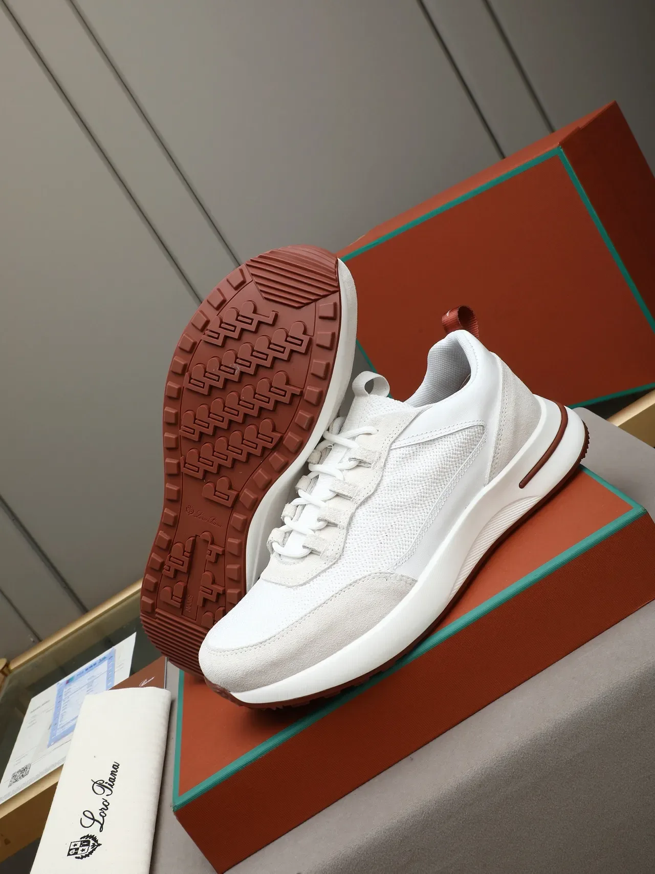 Loro Piana White and Beige Lifestyle Sneaker 4
