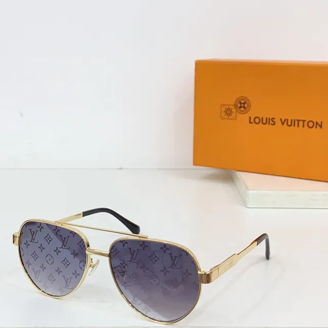 Louis Vuitton Lunettes de Soleil Style Aviateur Lentille Dégradée Dorée 3