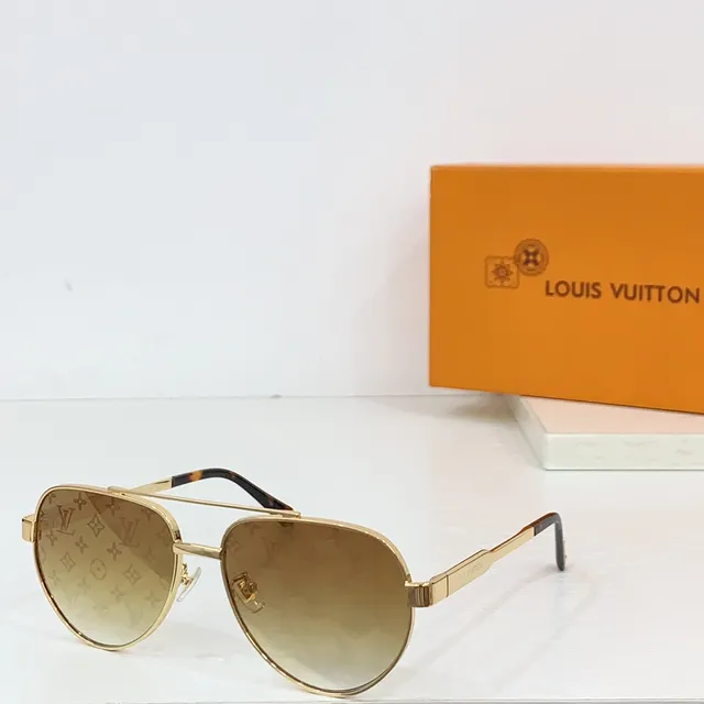 Louis Vuitton Lunettes de Soleil Style Aviateur Lentille Dégradée Dorée 7