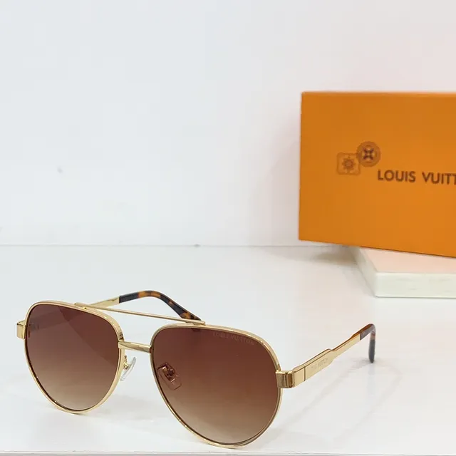 Louis Vuitton Lunettes de Soleil Style Aviateur Lentille Dégradée Dorée 9