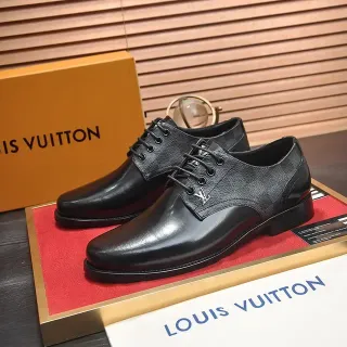 Louis Vuitton काले कैप टू पार्टेंट एंड टेक्स्चर्ड लेदर का ऑक्सफोर्ड जूता
