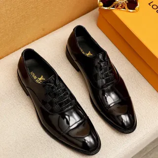 Louis Vuitton কালো সোনালী ক্যাপ-টো পেটেন্ট লেদার অক্সফোর্ড জুতা