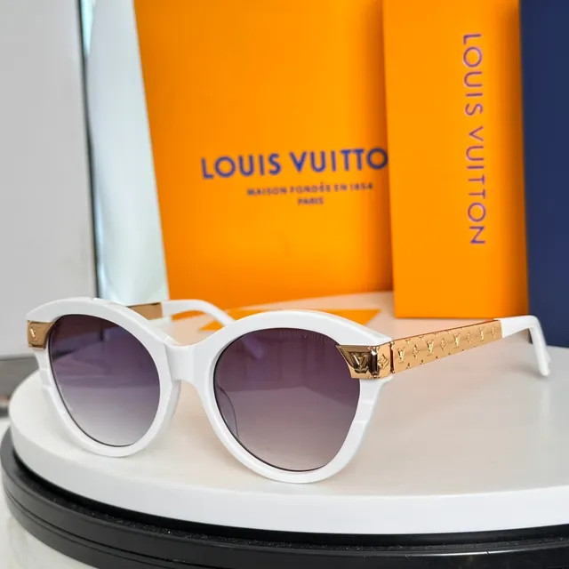 Louis Vuitton نظارات شمسية أسود ذهبي سيليويت عيون القطة أكسنت لوحة LV 8