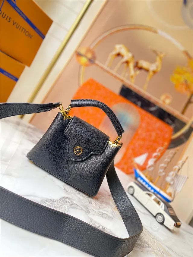Louis Vuitton কালো গোল্ড স্ট্রাকচার্ড টপ-হ্যান্ডেল পেবল্ড লেদার হ্যান্ডব্যাগ 6