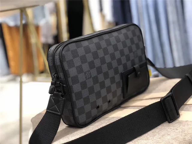 路易威登 黑色 灰色 Damier Graphite Monogram 帆布 矩形 结构化 轮廓 信使包 16