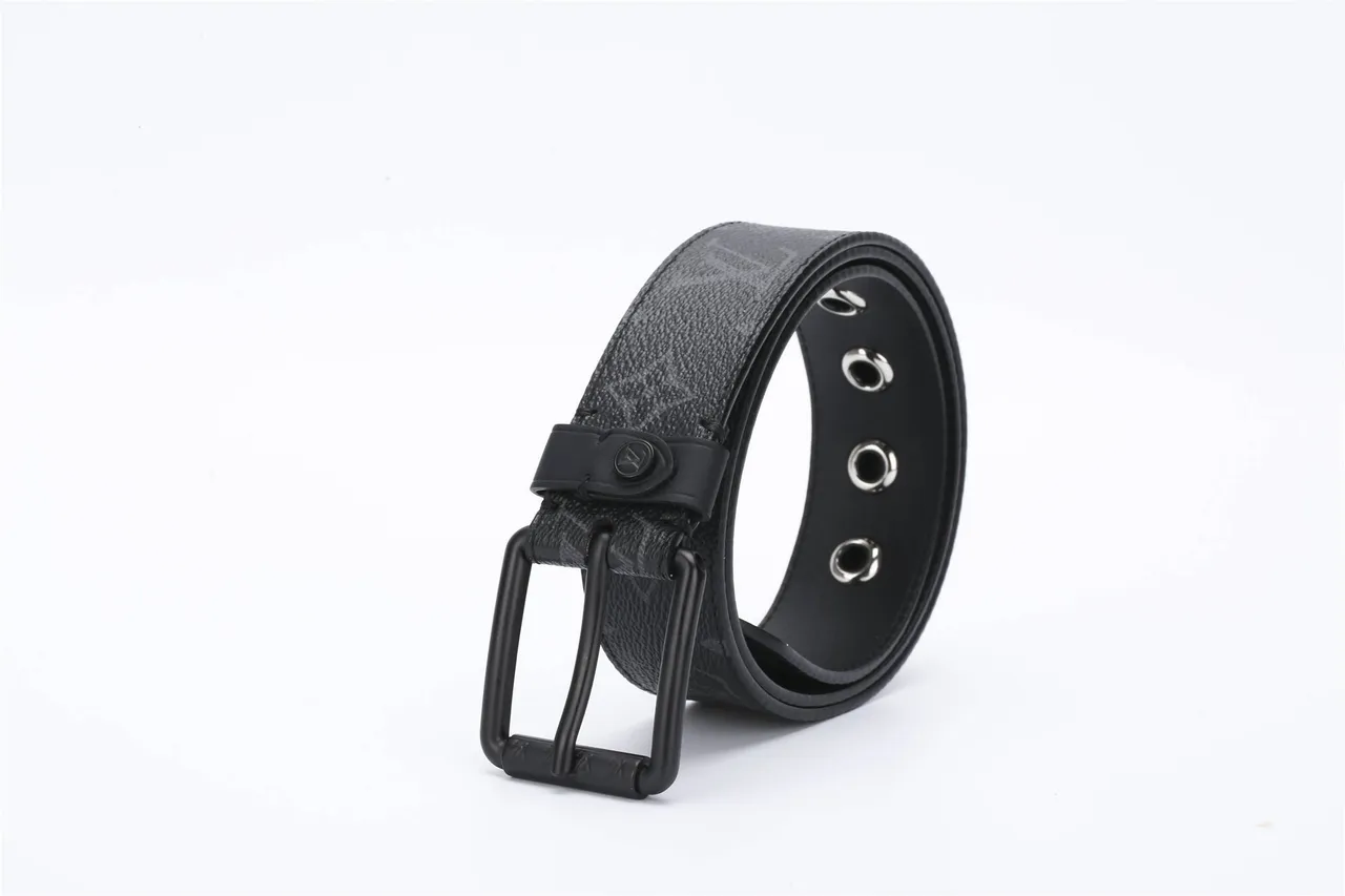 Louis Vuitton Black Monogram-Coated Matte Hardware Leather Belt 5