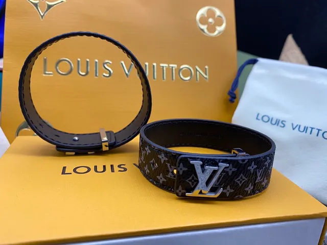 Louis Vuitton Black Multicolor Monogram-Coated Silver-Tone LV Buckle Leather Belt 6