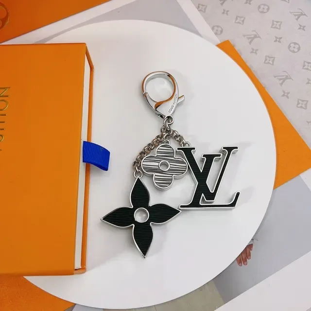 Louis Vuitton Bracelet Chaîne Métal Noir Argent Charm Émail 2