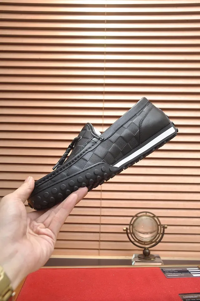 Louis Vuitton Black White Monogram Leather Upper Tassel Detail Loafer 5
