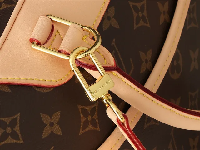 Louis Vuitton Brown Beige Monogram Canvas Tan Leather Trim Boston Bag 4