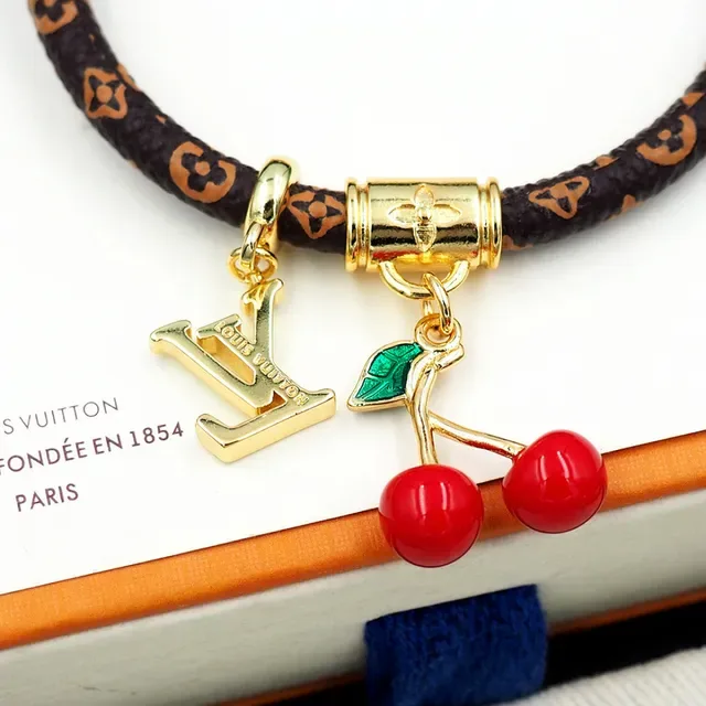 Louis Vuitton Brown Gold Braided Monogram Leather Hardware Bracelet 2