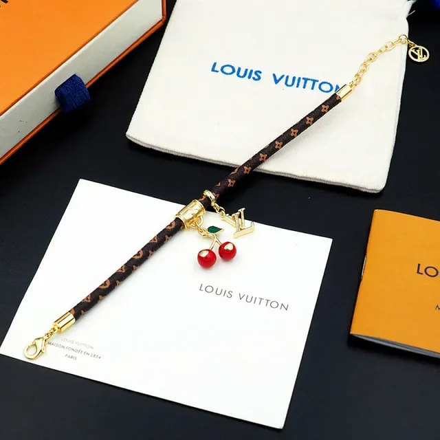Louis Vuitton Brown Gold Braided Monogram Leather Hardware Bracelet 9
